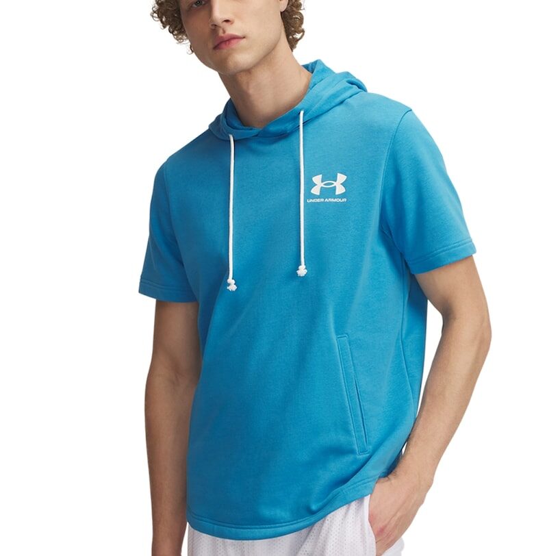 Мъхесто худи Rival с къси ръкави Under Armour