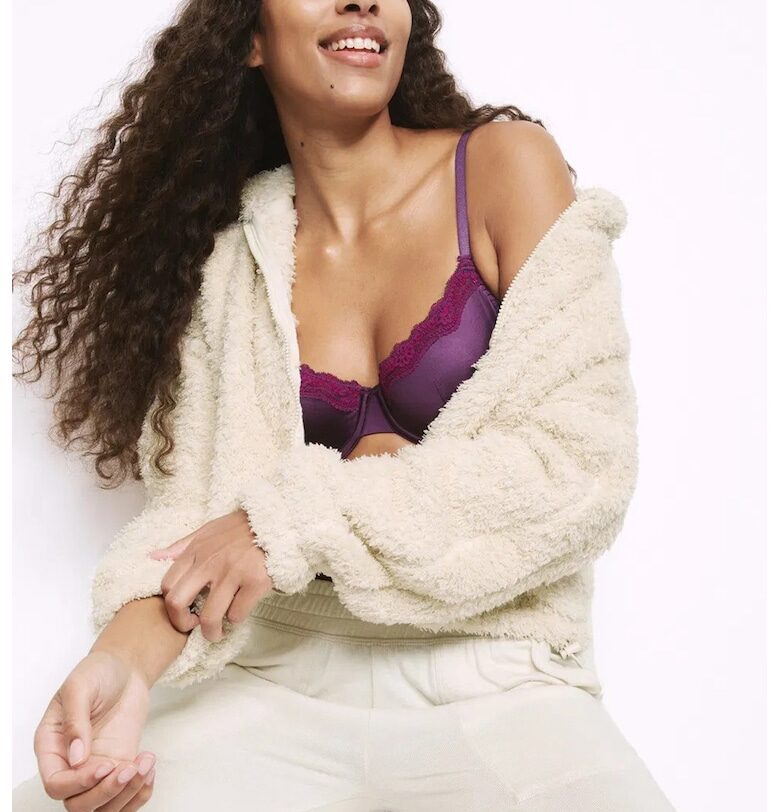 Мъхесто худи с цип Marks  Spencer