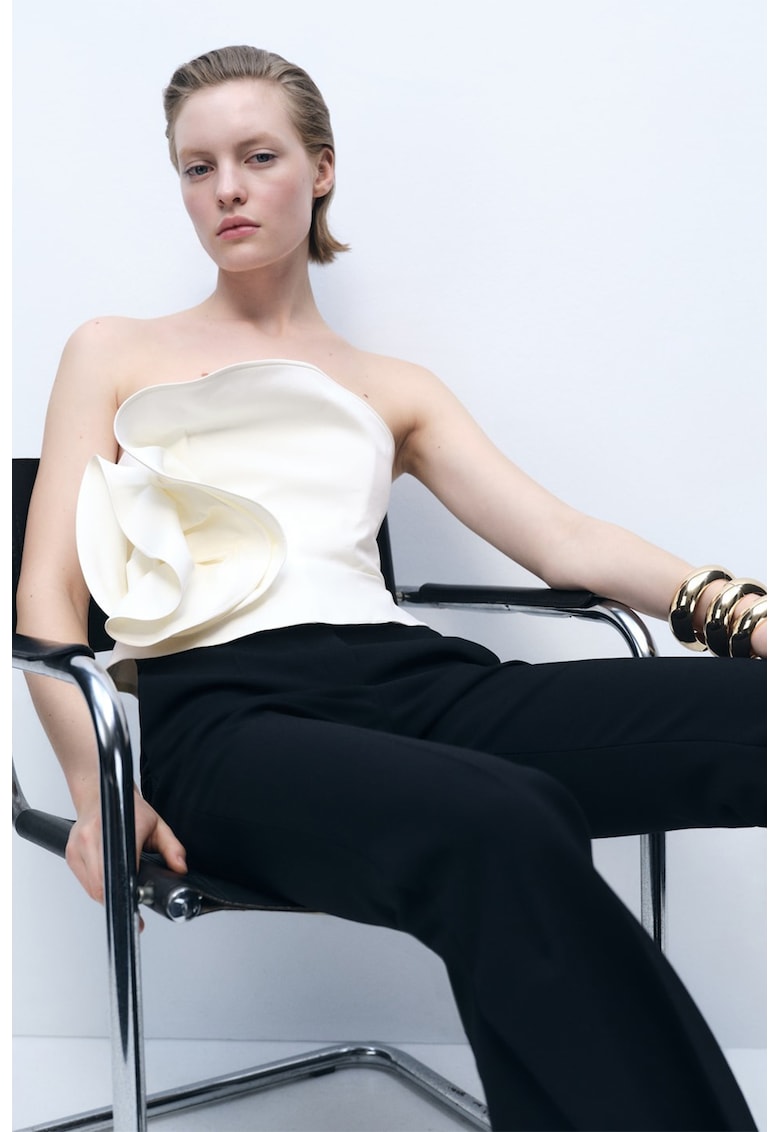 Набран топ с памук Mango