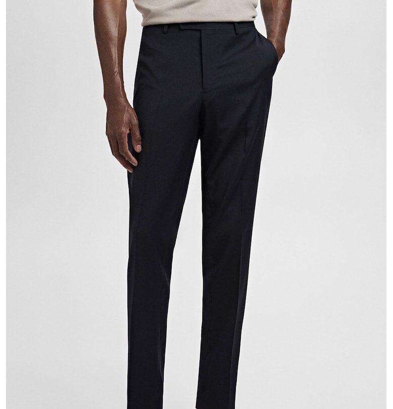 Официален слим панталон от необработена вълна Mango