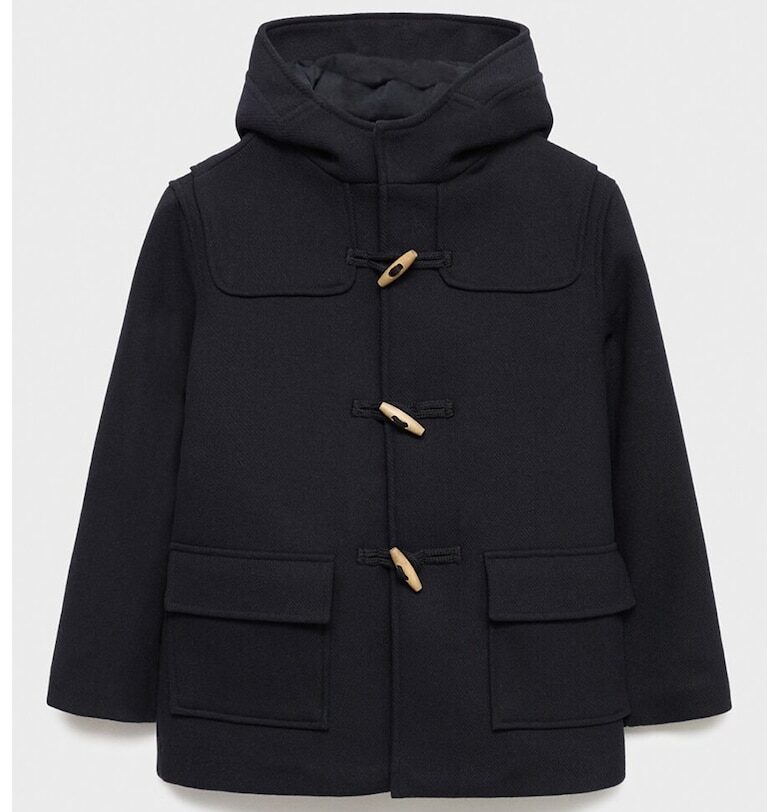 Палто с вълна и джобове с капаче Mango