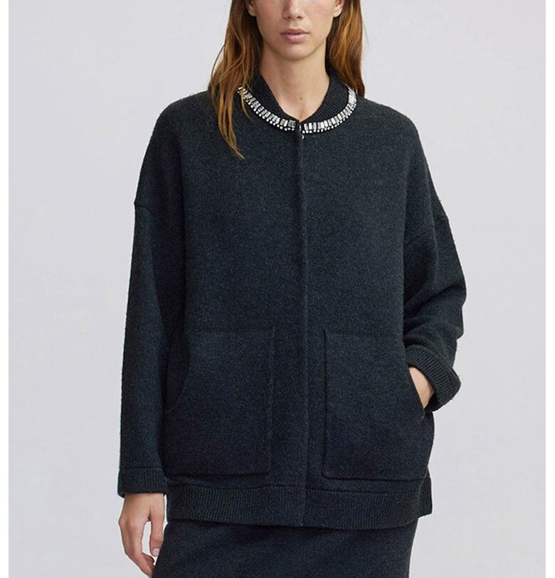 Палто с вълна с декоративни камъни Ipekyol