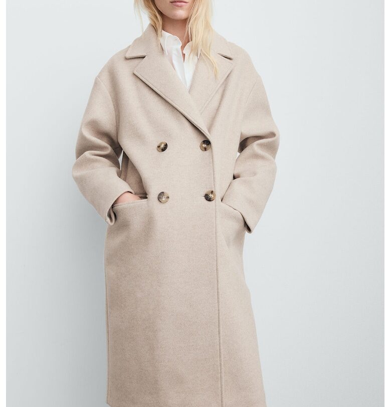 Палто с двуредно закопчаване Mango