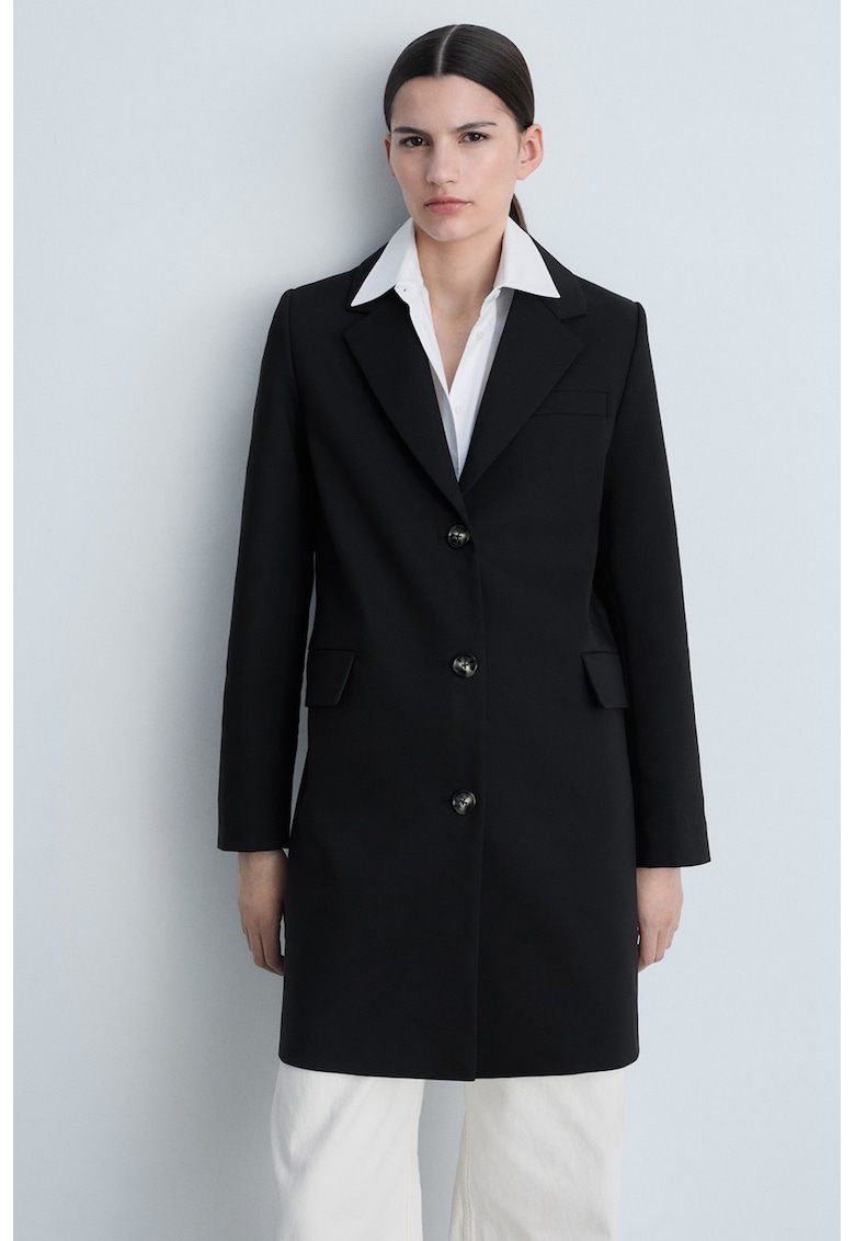 Палто с джобове с капаче Mango