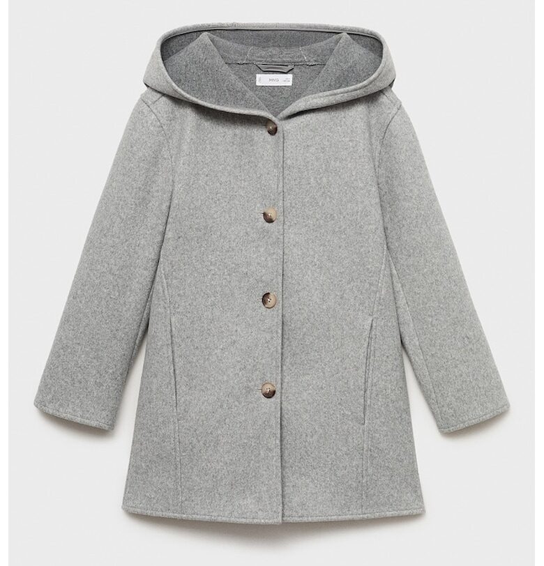 Палто с копчета и качулка Mango