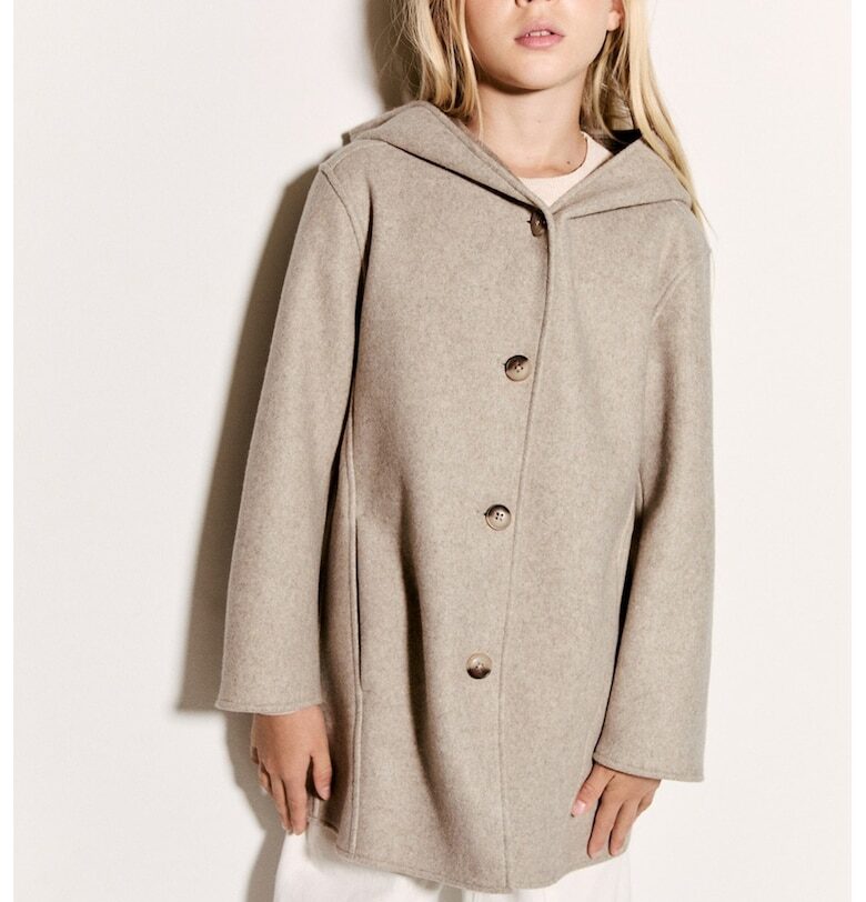 Палто с копчета и качулка Mango