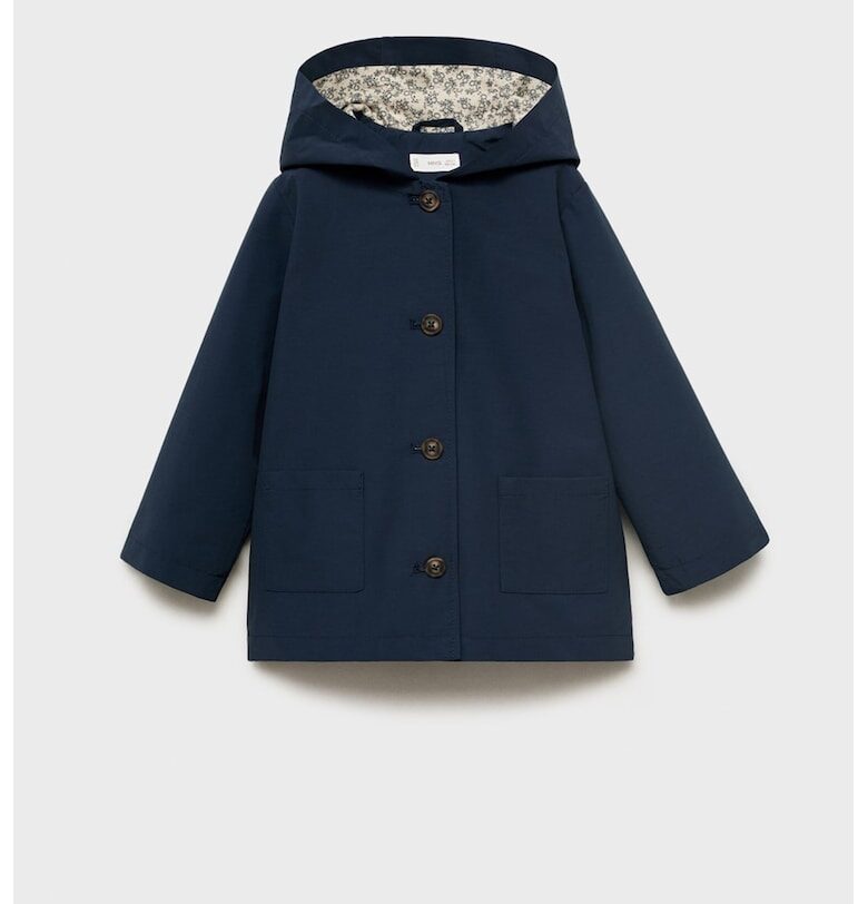 Палто с памук с качулка Mango