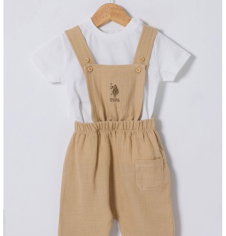 Памучен гащеризон и тениска US Polo Assn