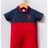 Памучен гащеризон с двуцветен дизайн US Polo Assn