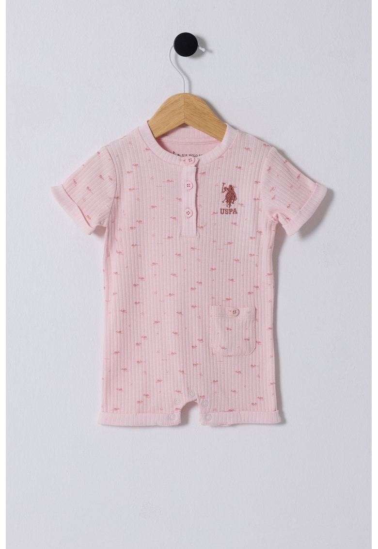 Памучен гащеризон с принт US Polo Assn