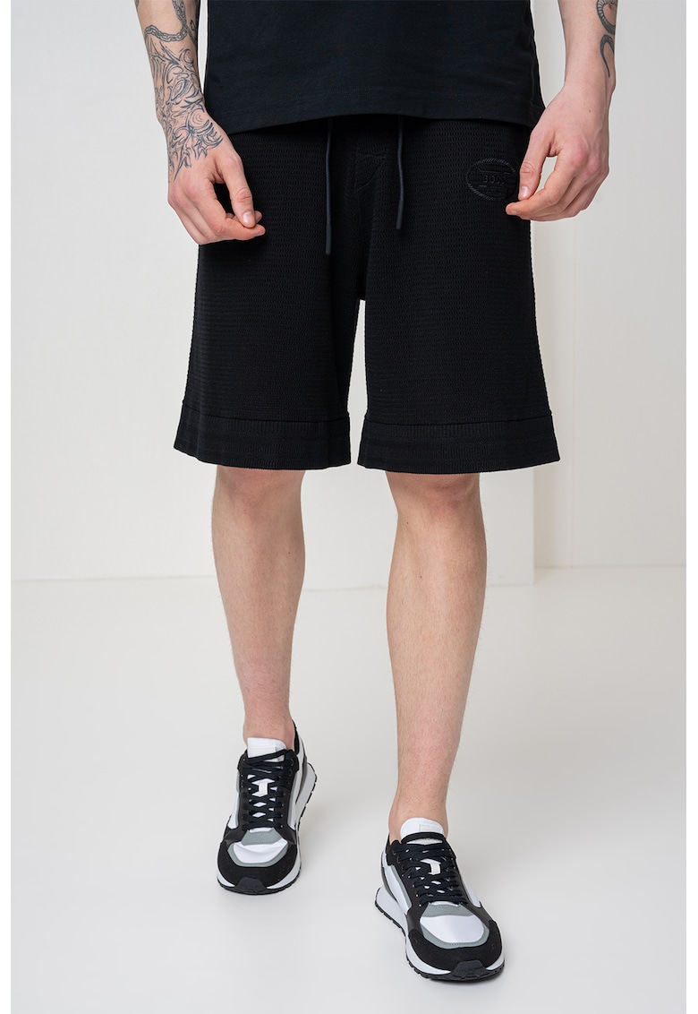 Памучен къс панталон Mesh Heritage с връзка BOSS
