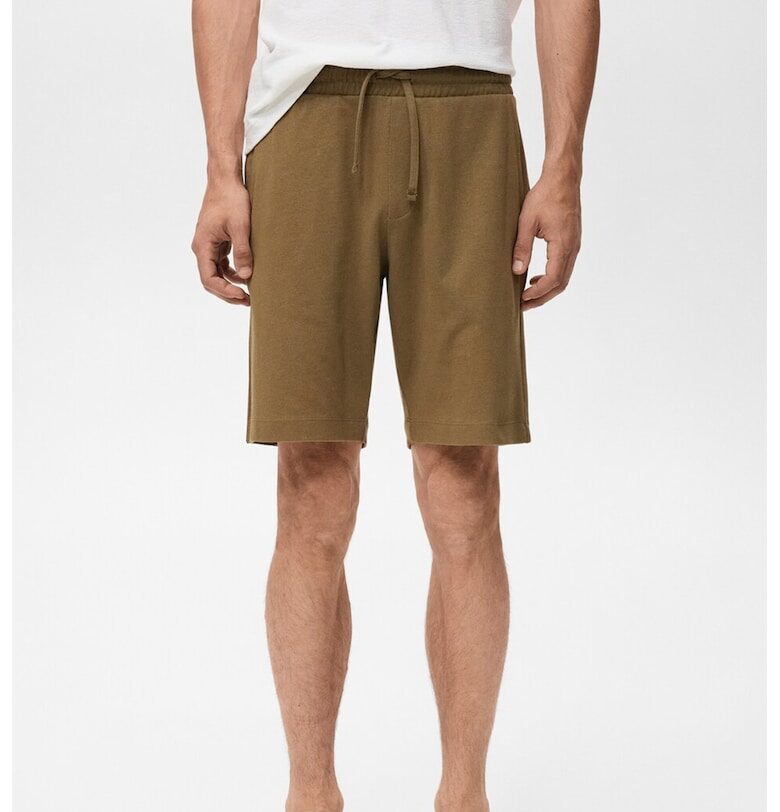 Памучен къс панталон с връзки Mango