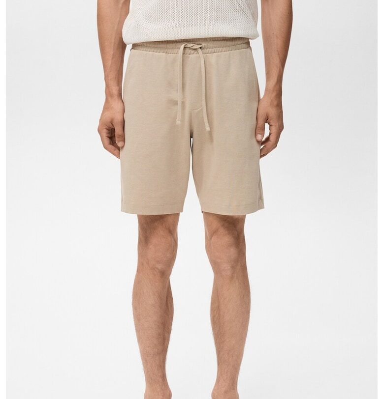 Памучен къс панталон с връзки Mango