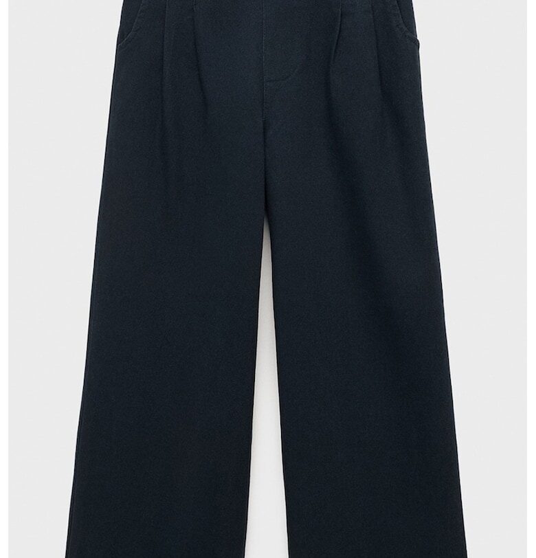 Памучен панталон с широк крачол Mango