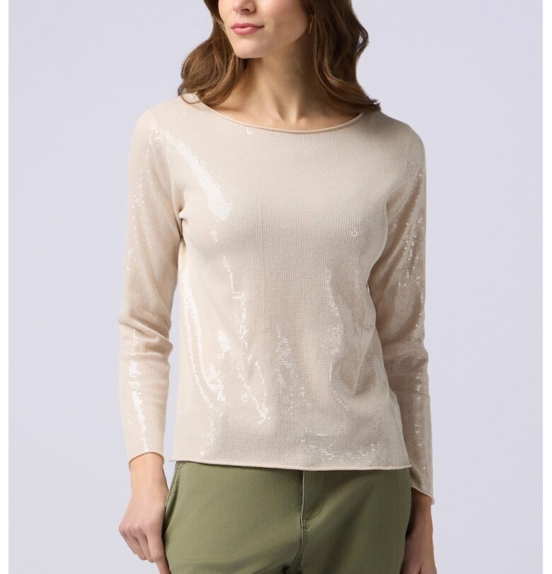Памучен пуловер с бляскав ефект Oltre