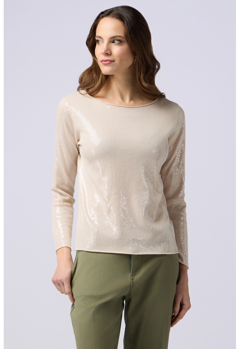 Памучен пуловер с бляскав ефект Oltre