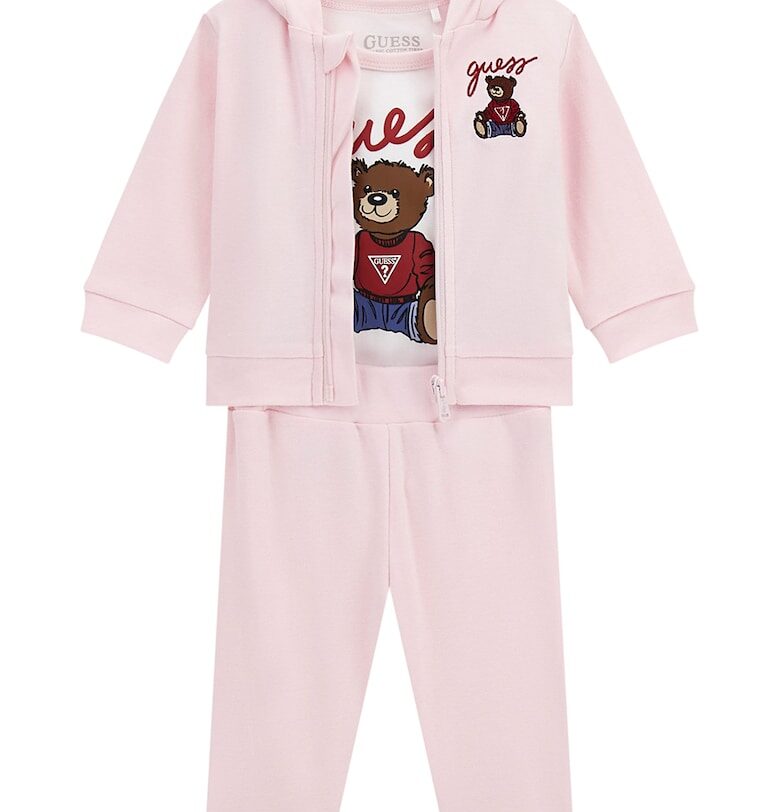 Памучен спортен екип с лого - 3 части GUESS KIDS