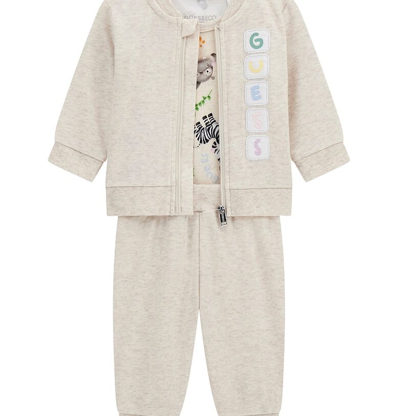 Памучен спортен екип с лого - 3 части GUESS KIDS