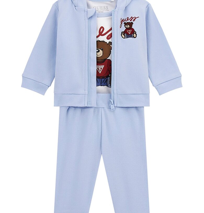 Памучен спортен екип с лого - 3 части GUESS KIDS