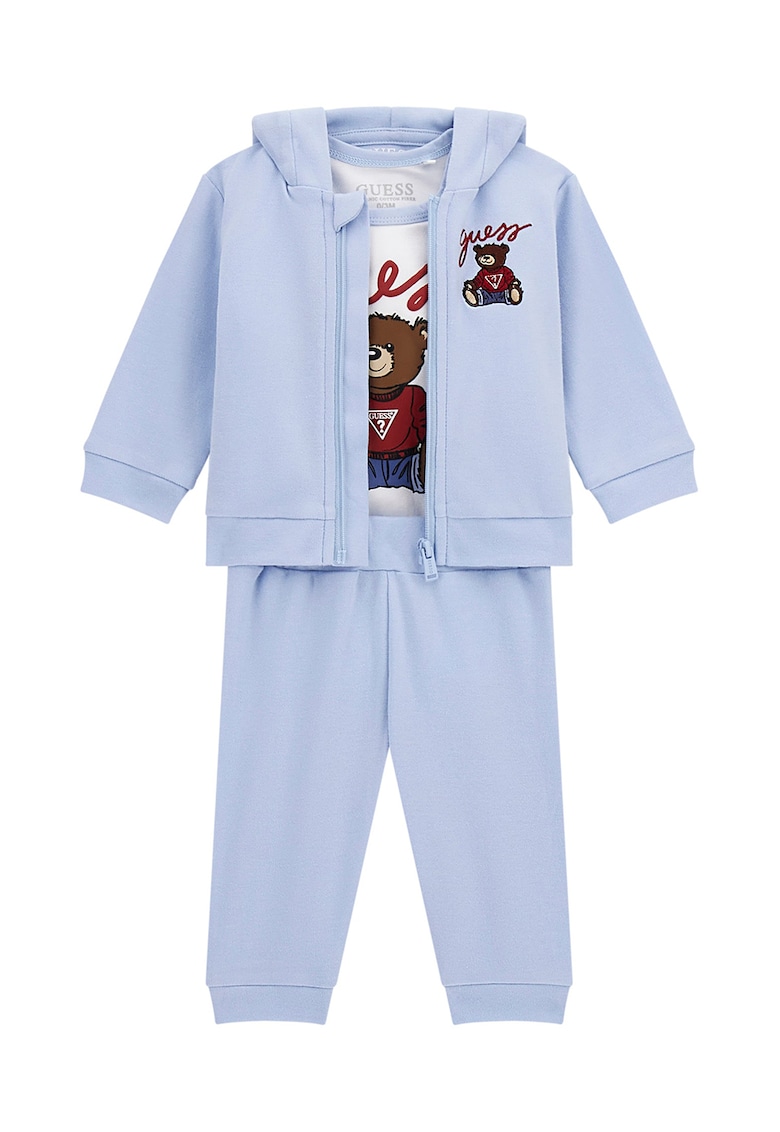 Памучен спортен екип с лого - 3 части GUESS KIDS