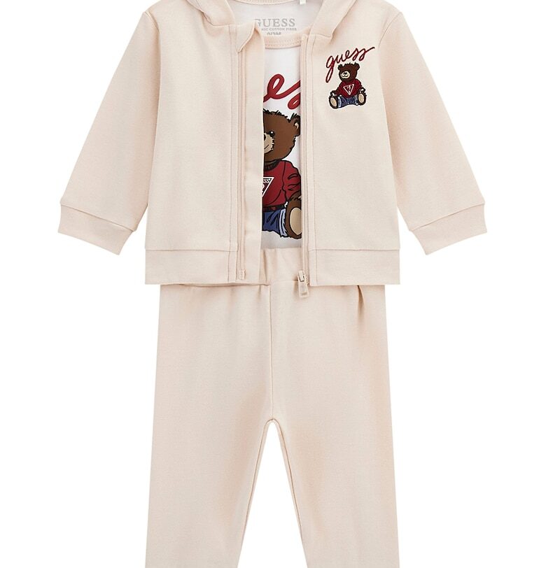 Памучен спортен екип с лого - 3 части GUESS KIDS