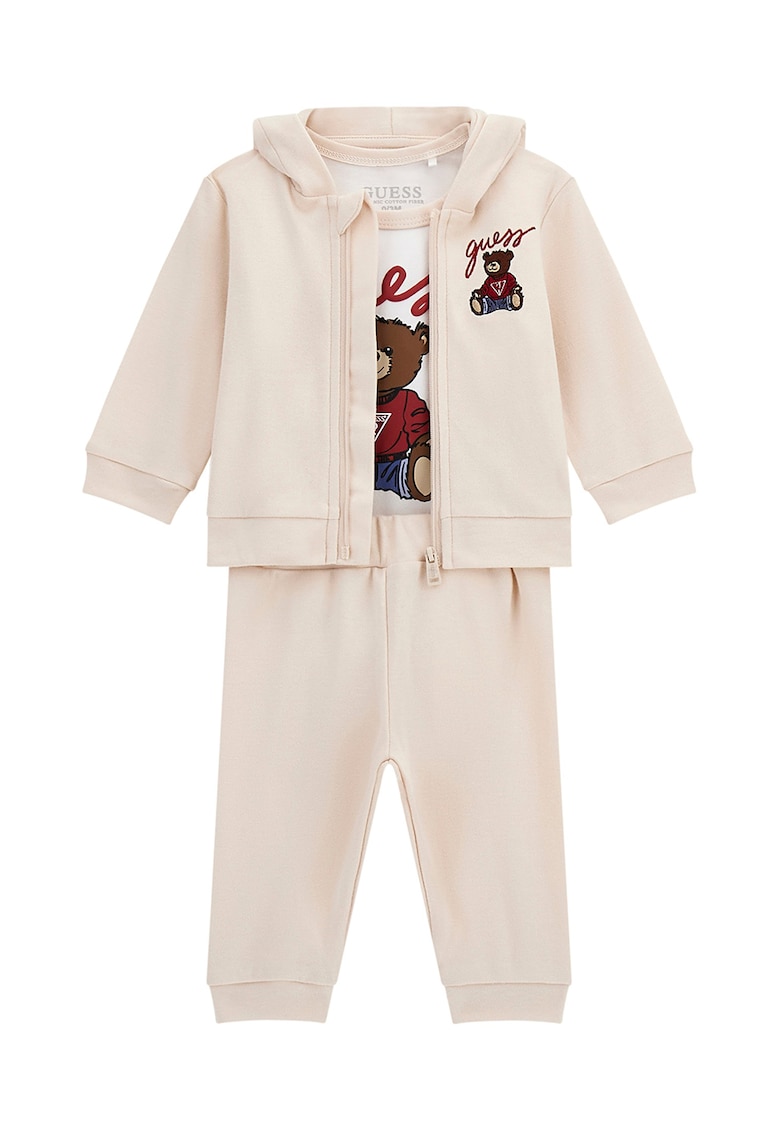 Памучен спортен екип с лого - 3 части GUESS KIDS