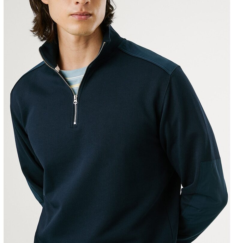 Памучен суитшърт с къс цип Pepe Jeans London