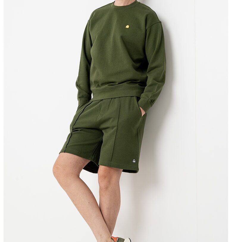 Памучен суитшърт с овално деколте United Colors of Benetton