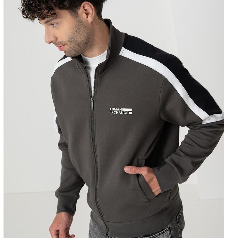 Памучен суитшърт с цип ARMANI EXCHANGE