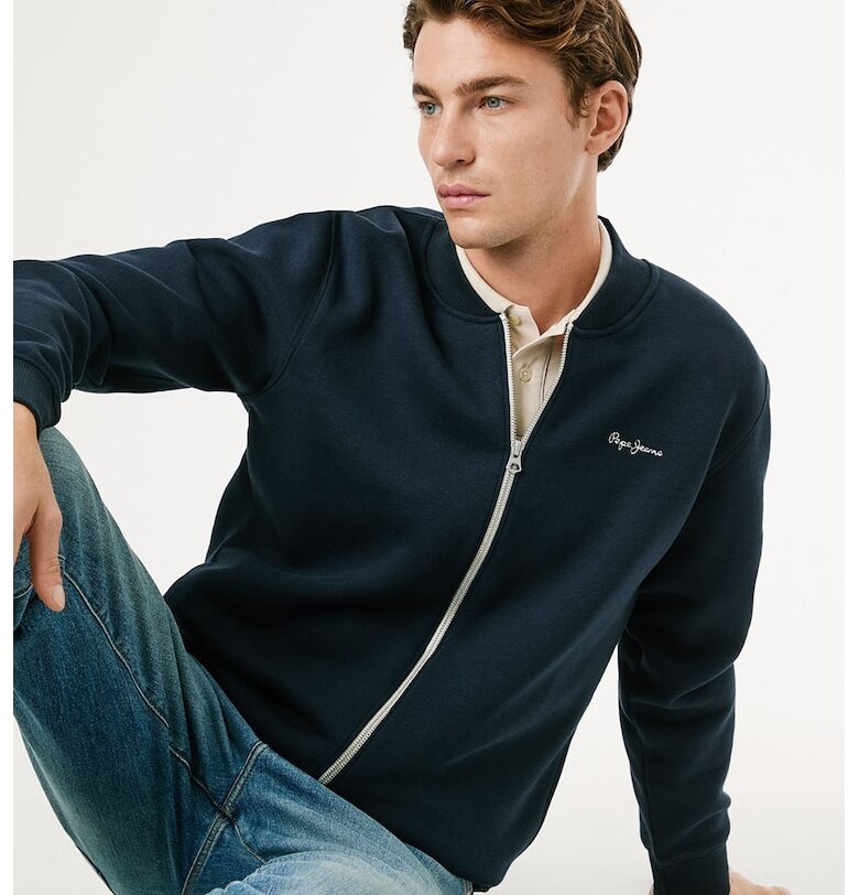 Памучен суитшърт с цип Pepe Jeans London