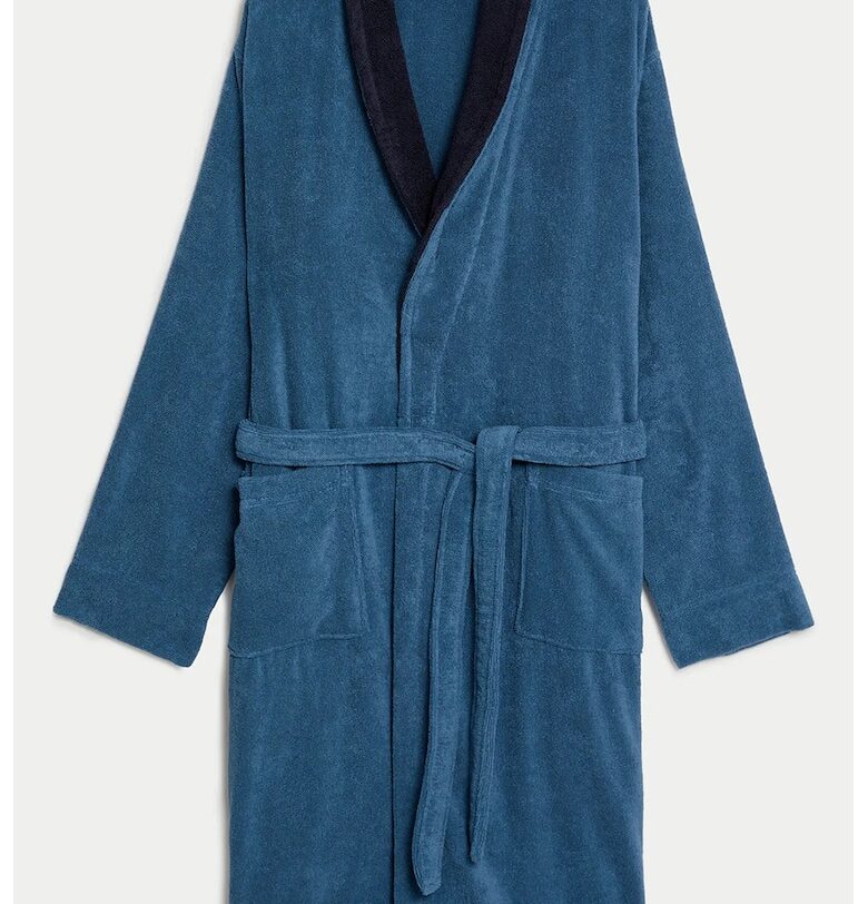 Памучен халат с връзка на талията Marks  Spencer