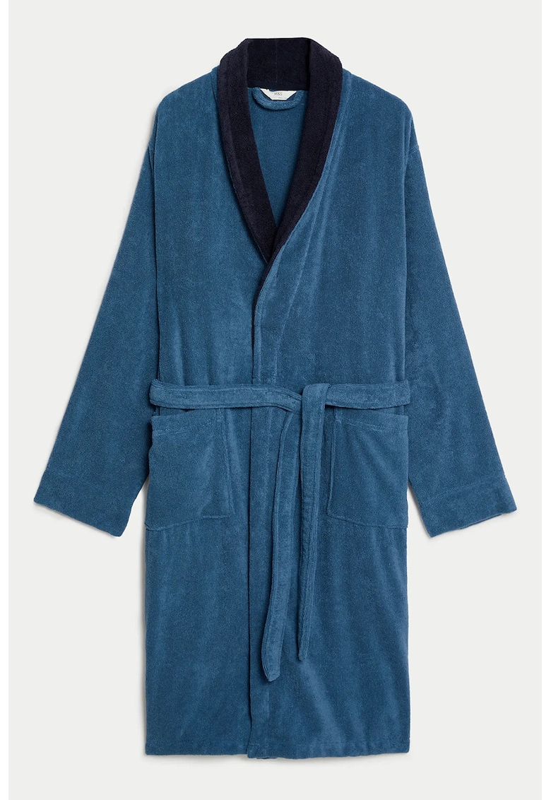 Памучен халат с връзка на талията Marks  Spencer