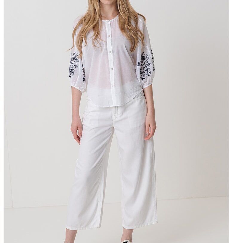 Памучна блуза с бродерии United Colors of Benetton