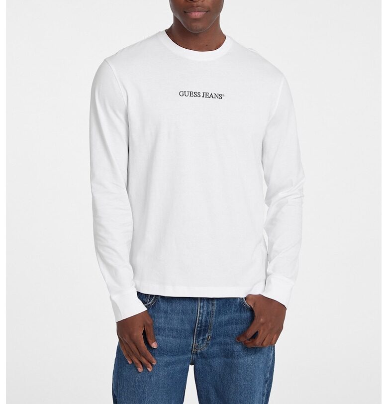 Памучна блуза с бродирано лого GUESS JEANS