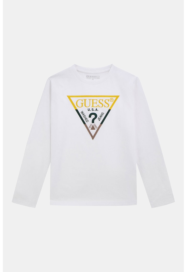 Памучна блуза с бродирано лого GUESS KIDS