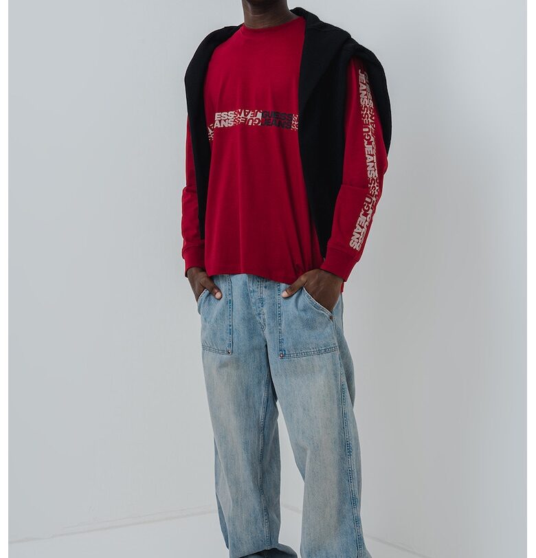 Памучна блуза с лого GUESS JEANS