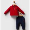 Памучна блуза с яка и спортен панталон - 2 части US Polo Assn