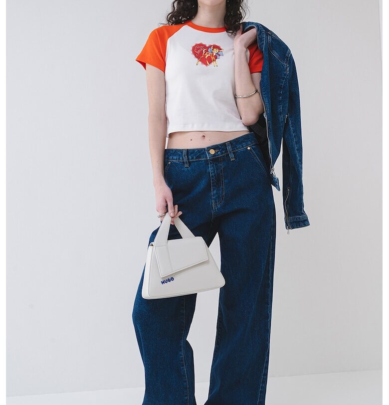 Памучна къса тениска Dorra HUGO