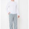 Памучна пижама с кариран панталон Tommy Hilfiger