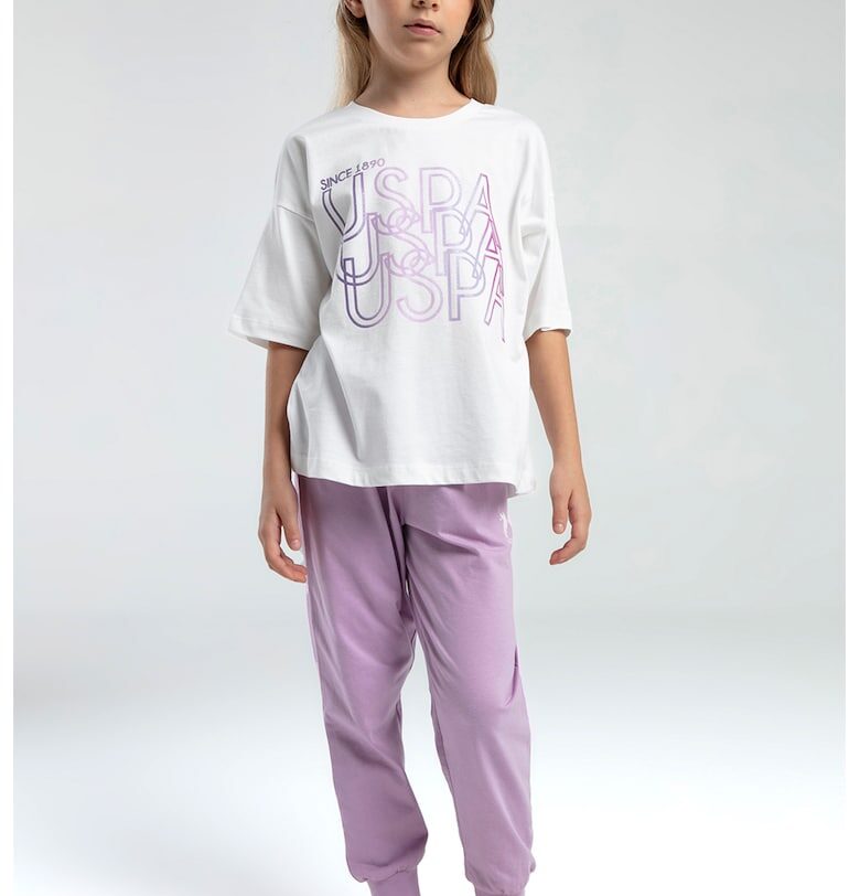 Памучна пижама с лого US Polo Assn