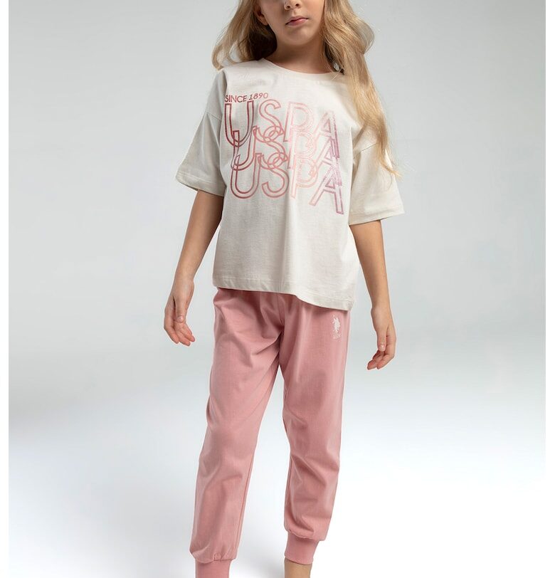 Памучна пижама с лого US Polo Assn