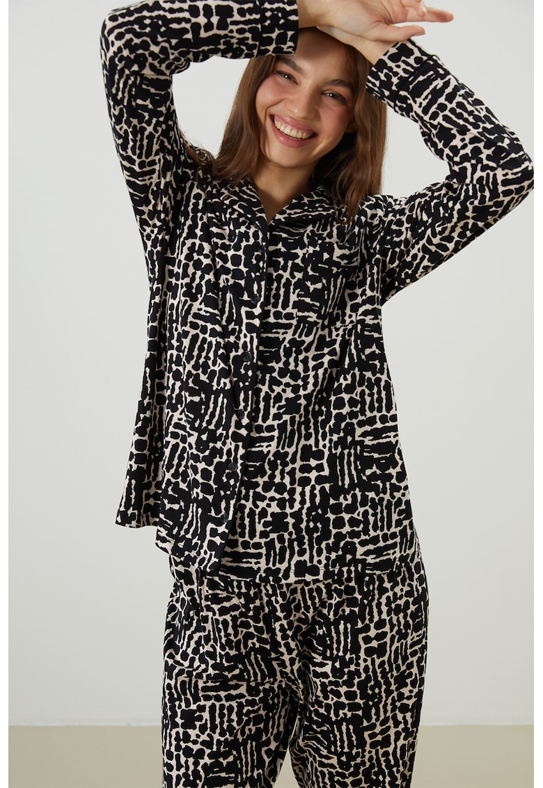 Памучна пижама с принт LC WAIKIKI