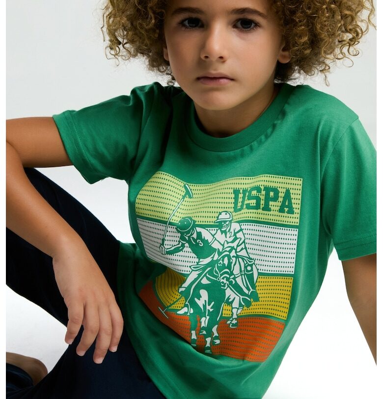 Памучна пижама с принт US Polo Assn