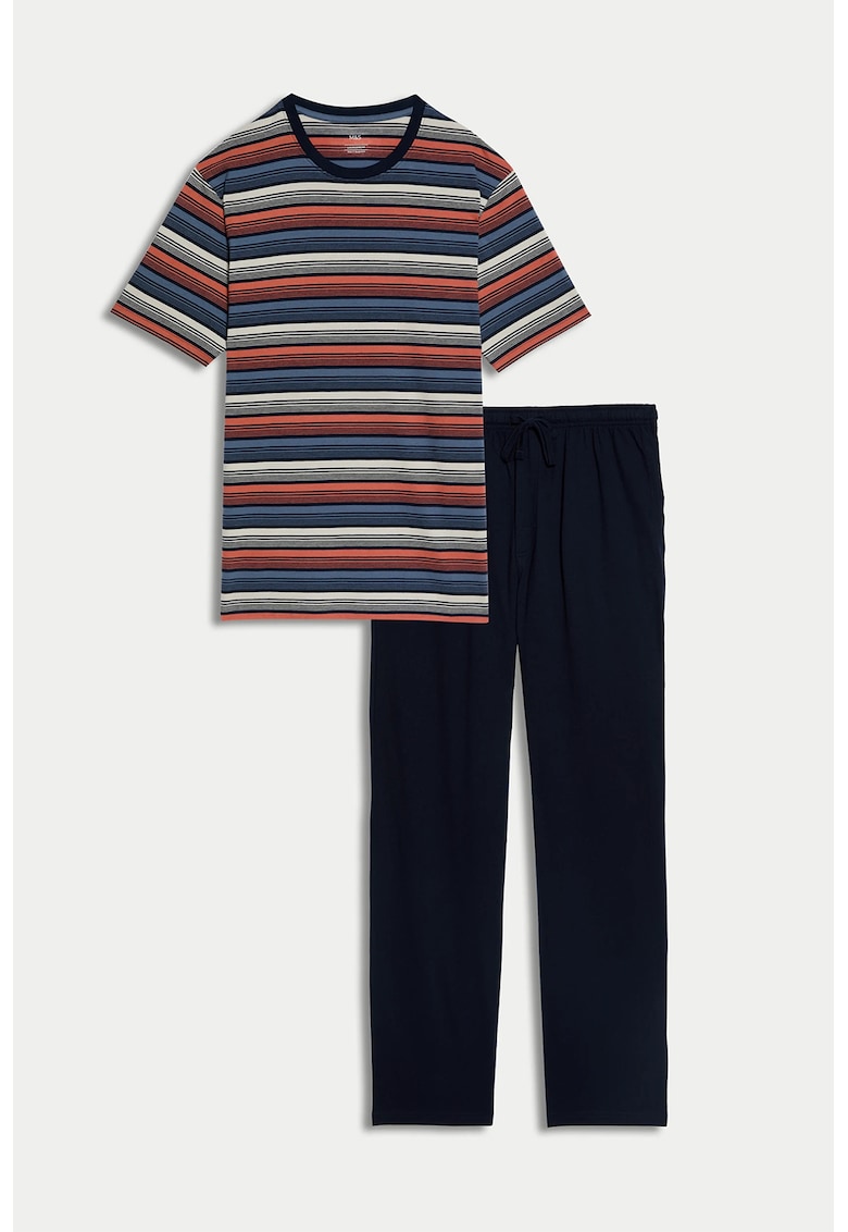 Памучна пижама с райе Marks  Spencer