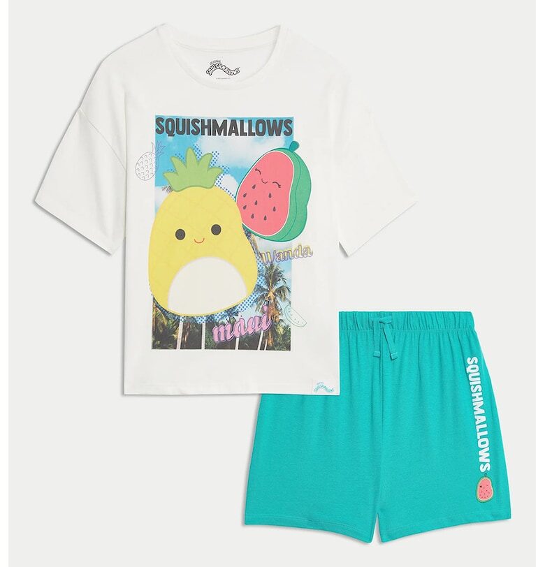 Памучна пижама с фигурален принт Marks  Spencer