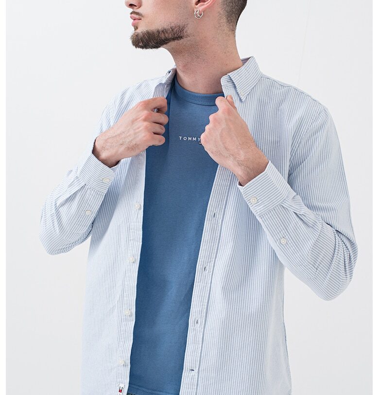 Памучна раирана риза с бродирано лого Tommy Jeans