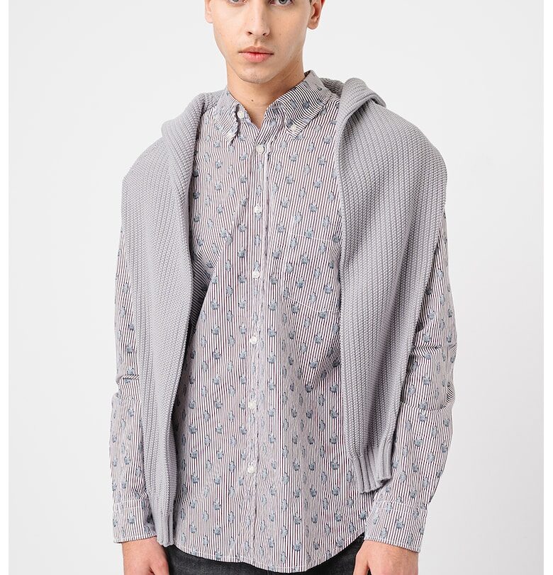 Памучна риза Rickert с десен BOSS