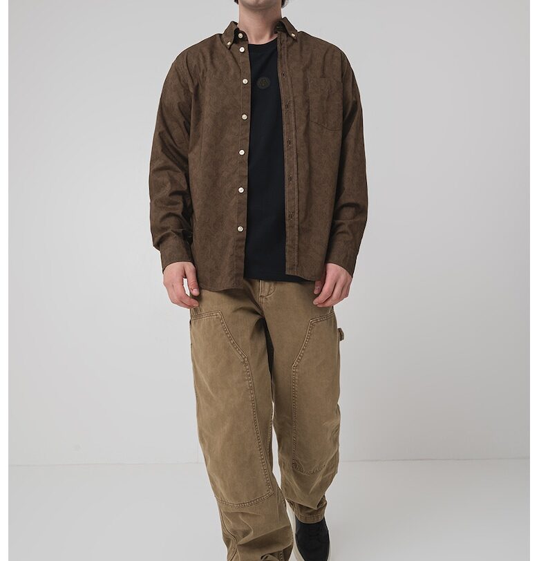 Памучна риза Rickert с десен BOSS