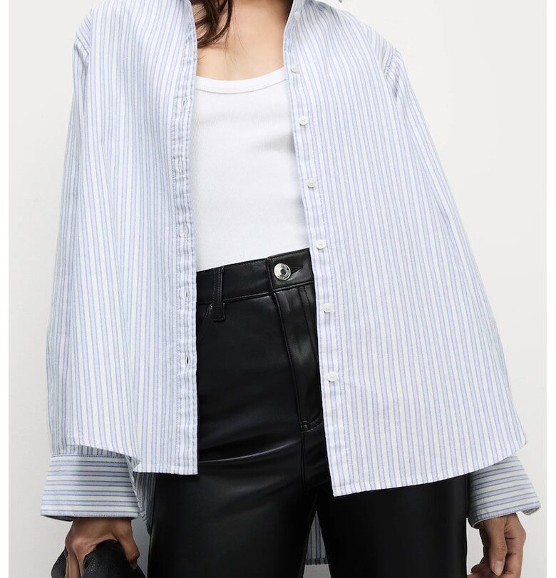 Памучна риза на райе Marks  Spencer