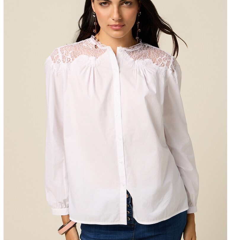 Памучна риза с дантела Oltre